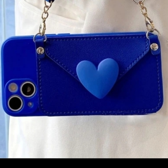 NEW Apple IPhone 15 Pro Max crossbody 3D love heart faux leather  Phone case - Picture 6 of 6